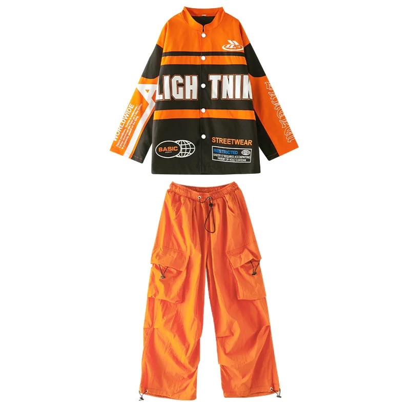 Jungen Hip Hop Kleidung Motorrad Jacke Jogger Cargo Hosen für Kinder Street Dance Kleidung Mädchen Jazz Kostüm Teenager Streetwear