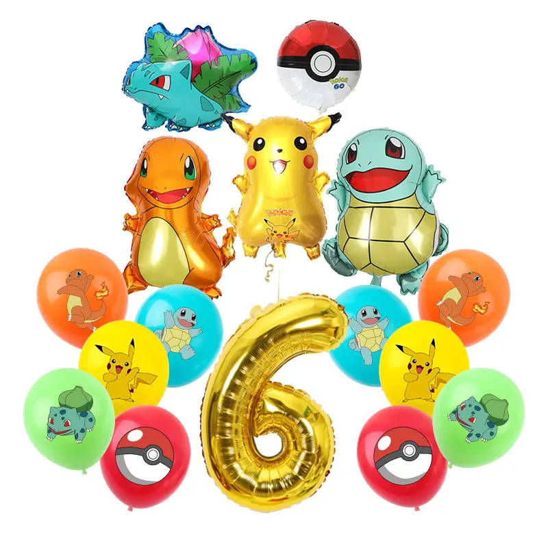 Pokemon Birthday Party Decoration Pikachu Tableware Supplies Paper Cups Plates Tablecloth Backdrop Banner Balloons Baby Favor