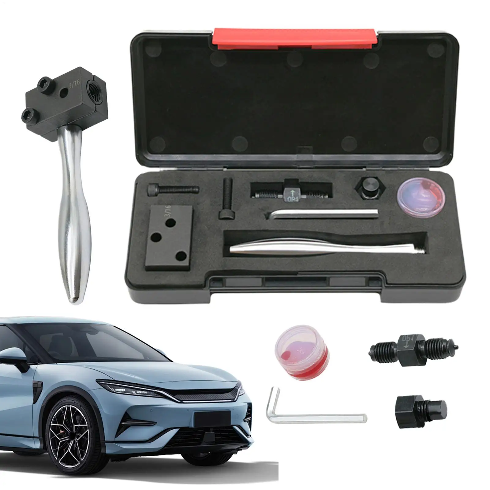 Brake Flaring Tool Oil Pipe Flaring Tool Multifunctional 3/16 Brake Oil Pipe Reamer for Car Truck Trailer RV Motorcycle Boat