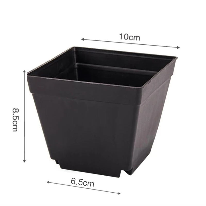 10cm mini Plastic plant Flower grow Pots nursery baskets Square cup Succulent Planter Gardening Planting tool For seed Veg black