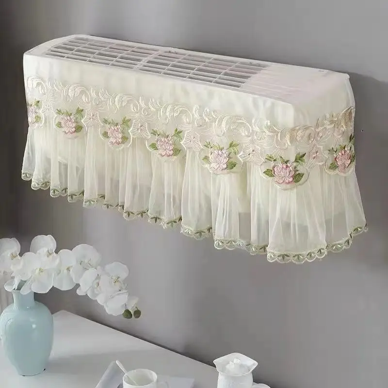 

Home Decor Dust-proof Lace Air Conditioner Cover Romantic Vintage Ruffles Washable Bedroom Hanging Air Conditioner Cover
