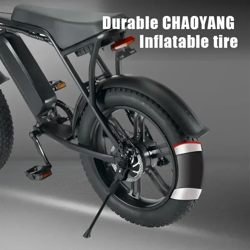 1000W 48V 15AH V8 Back Seat Fat Tire Electric Bike Beach Cruiser Off-Road Electric Bike Adult Mountain Electric Bike