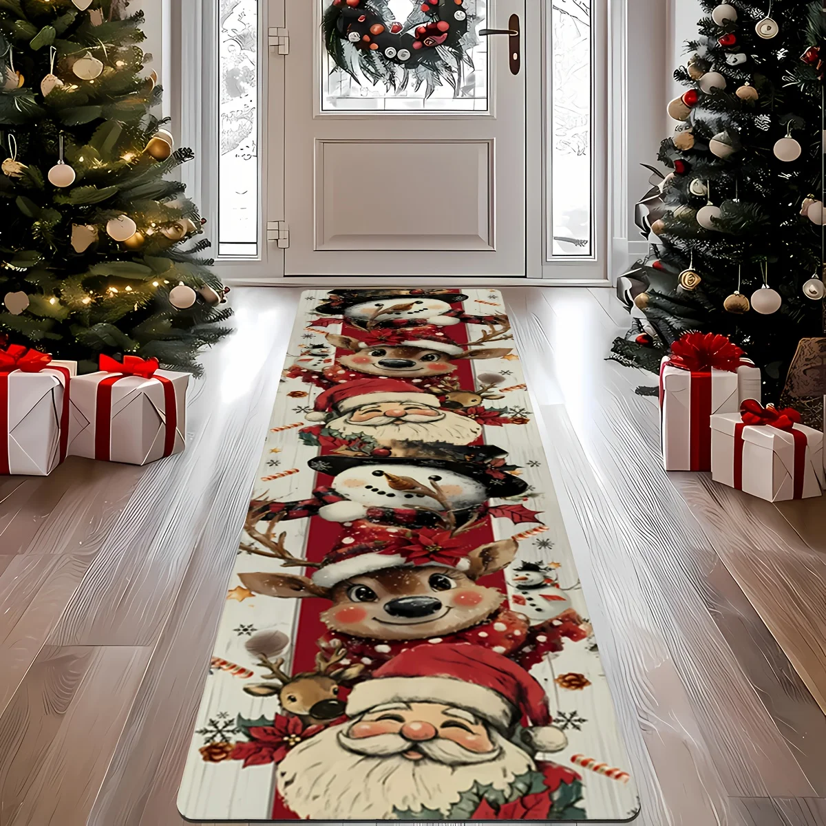 سجادة عيد الميلاد حمراء وذهبية - مراجعة Home Bathroom Rugs وسعره