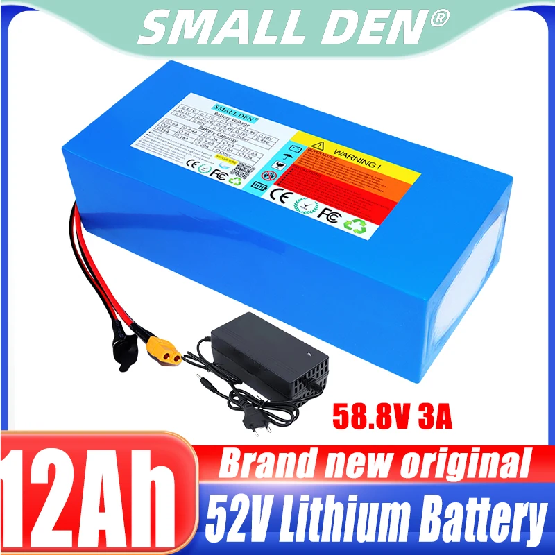 52V 12Ah 14S4P 18650 lithium battery pack with 1000W high power, equipped with BMS, suitable for various transportation vehicles