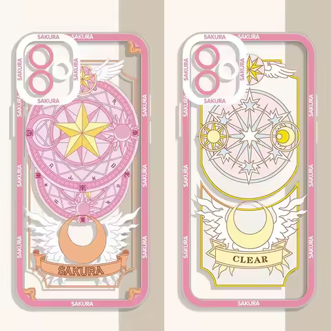 Anime Sakura Clear Phone Case For Samsung Galaxy S24 S23 S22 Ultra S21 S20 FE Note 20 10 Plus A15 A25 A35 A55 Soft Silicone Etui