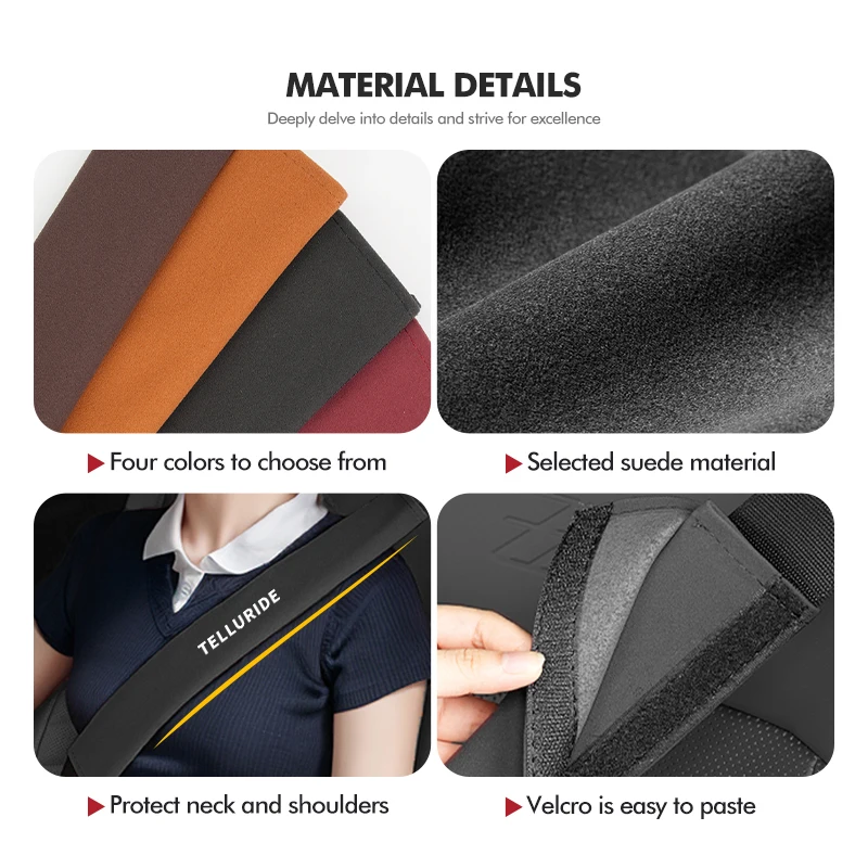 For KIA Car Seat Belt Shoulder Cover Protection Pad Auto Emblem Accessories Venga Sedona Forte Stonic Picanto Sorento Stinger view 2