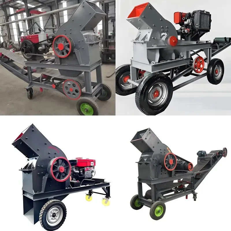 2026 CE Portable Hammer Crusher Engine 5-10tph PC400x300 Limestone Rock Crushing Machine for Quarry