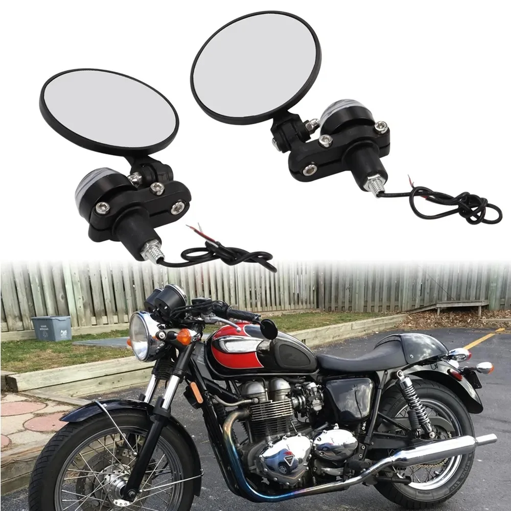 Retro Foldable Inverted Bar‑End Rearview Mirrors Universal Modified Side Reflector Fit for Ha rley Cruiser Prince