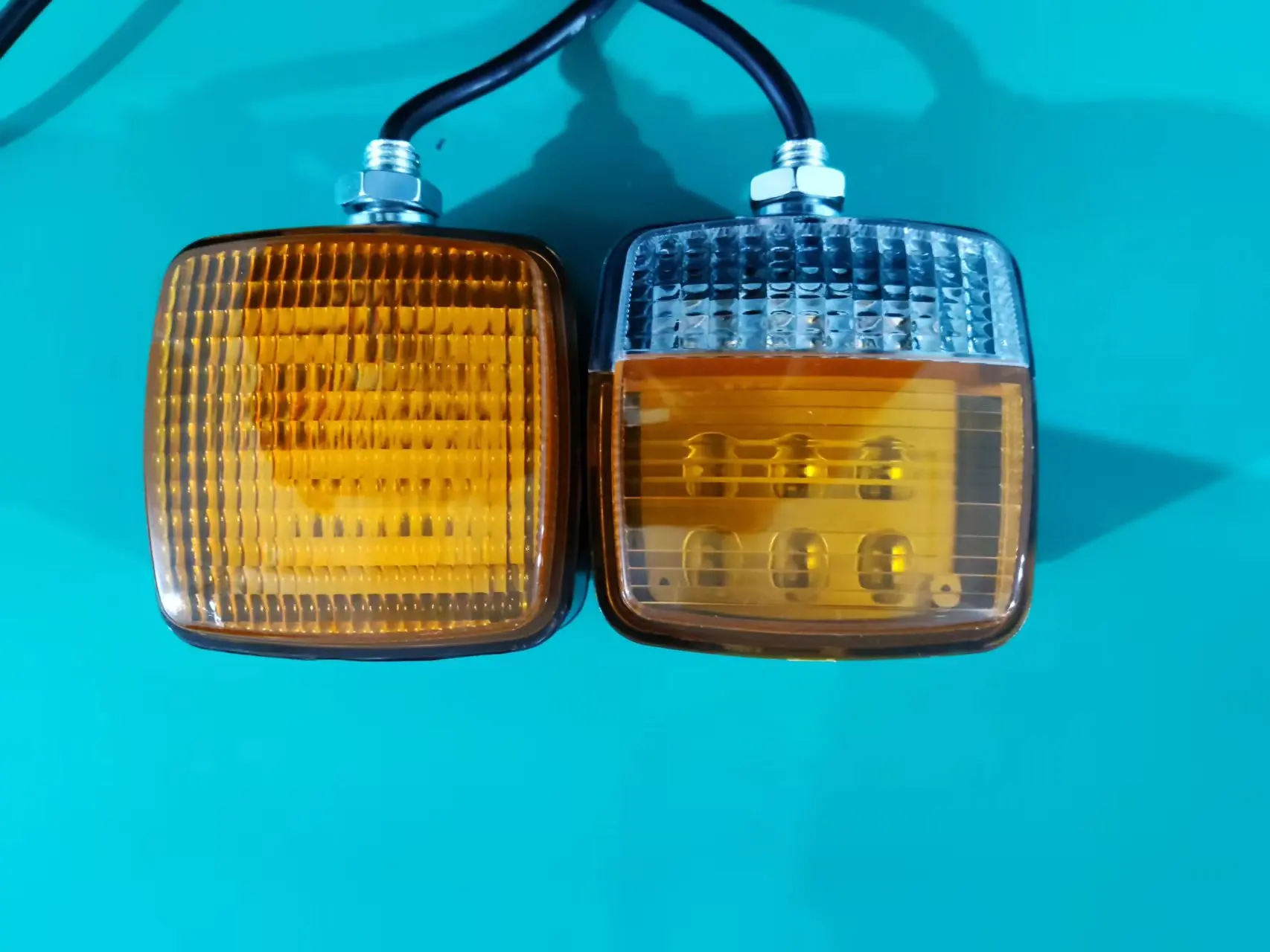 12-80V LED Warning Lamp Universal Three Color Tail Light Double Side Square Iron Bracket Indicator Lights