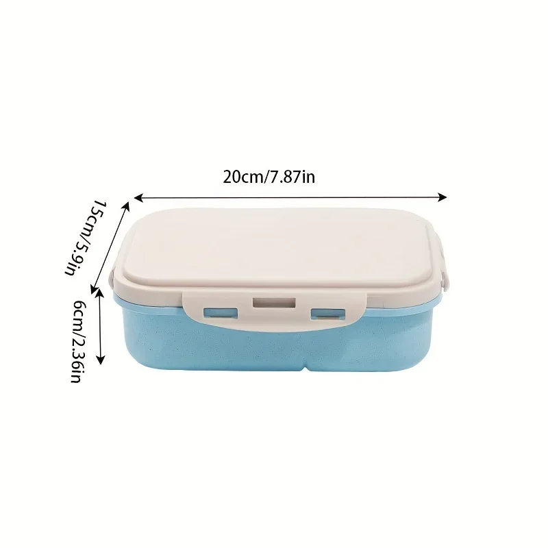 1PC Wheat Plastic Lunch Box,Meal Box For Office Worker,Divided Bento Box, For Teenagers And Workers At School,Classroom, Canteen