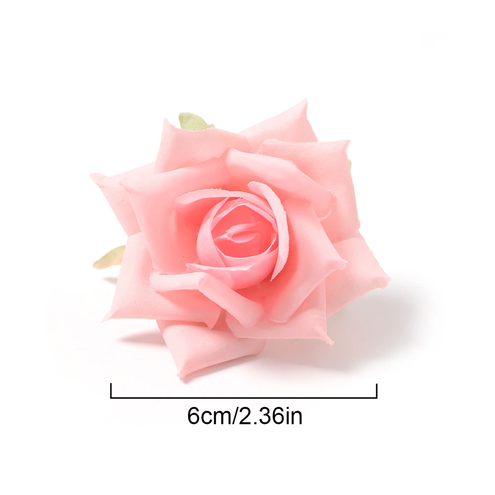 6 سنتيمتر عيد الميلاد زهرة الورد الاصطناعي رئيس للمنزل غرفة ديكور DIY بها بنفسك الحرفية إكليل اكسسوارات نافيداد العروس الزفاف الديكور