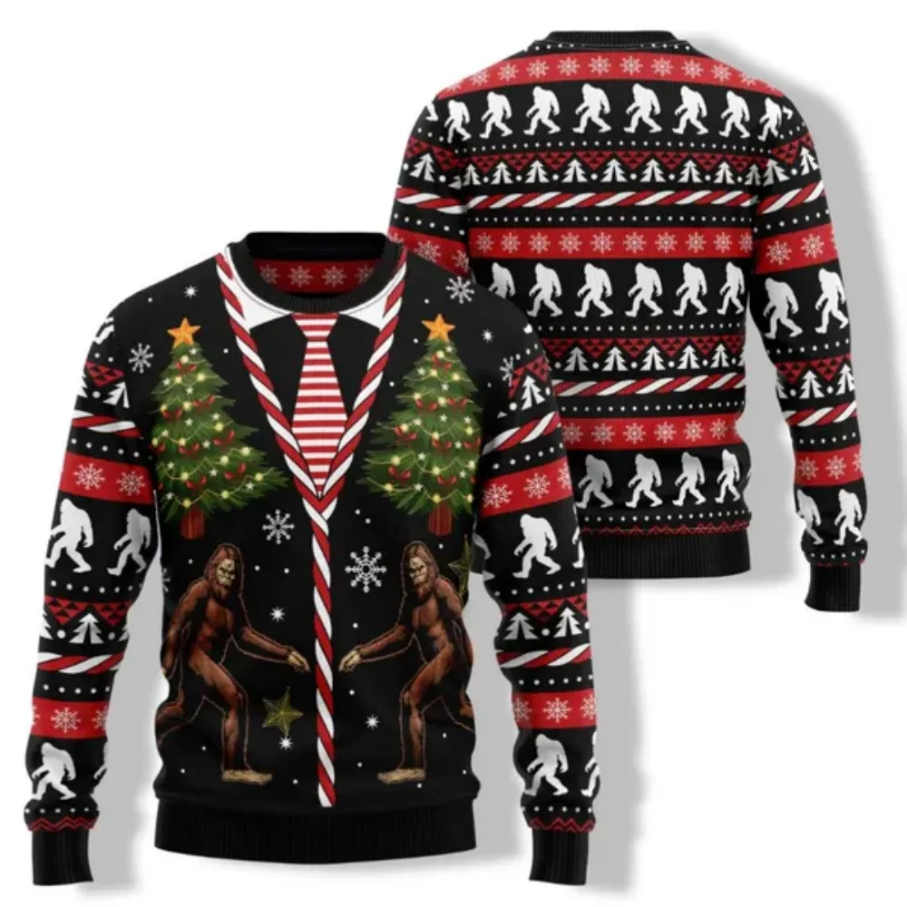 Winter Christmas New Ugly sweater Fashion crew neck jumper 3D Long sleeved men's and women's sweatshirts Holiday casual Christma