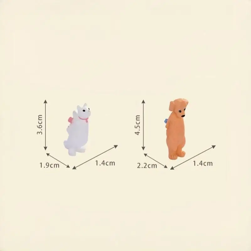 Cute Cartoon Dog Cat Resin Figurine Set Couple Animal Micro Landscape Ornament For Garden Terrarium Desktop Decor Accessories