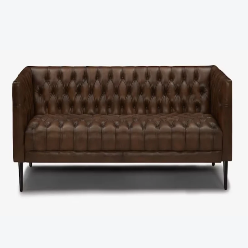 Luxury retro industrial leather sofa recliner, imitation aircraft engine design, hotel bedroom villa furniture