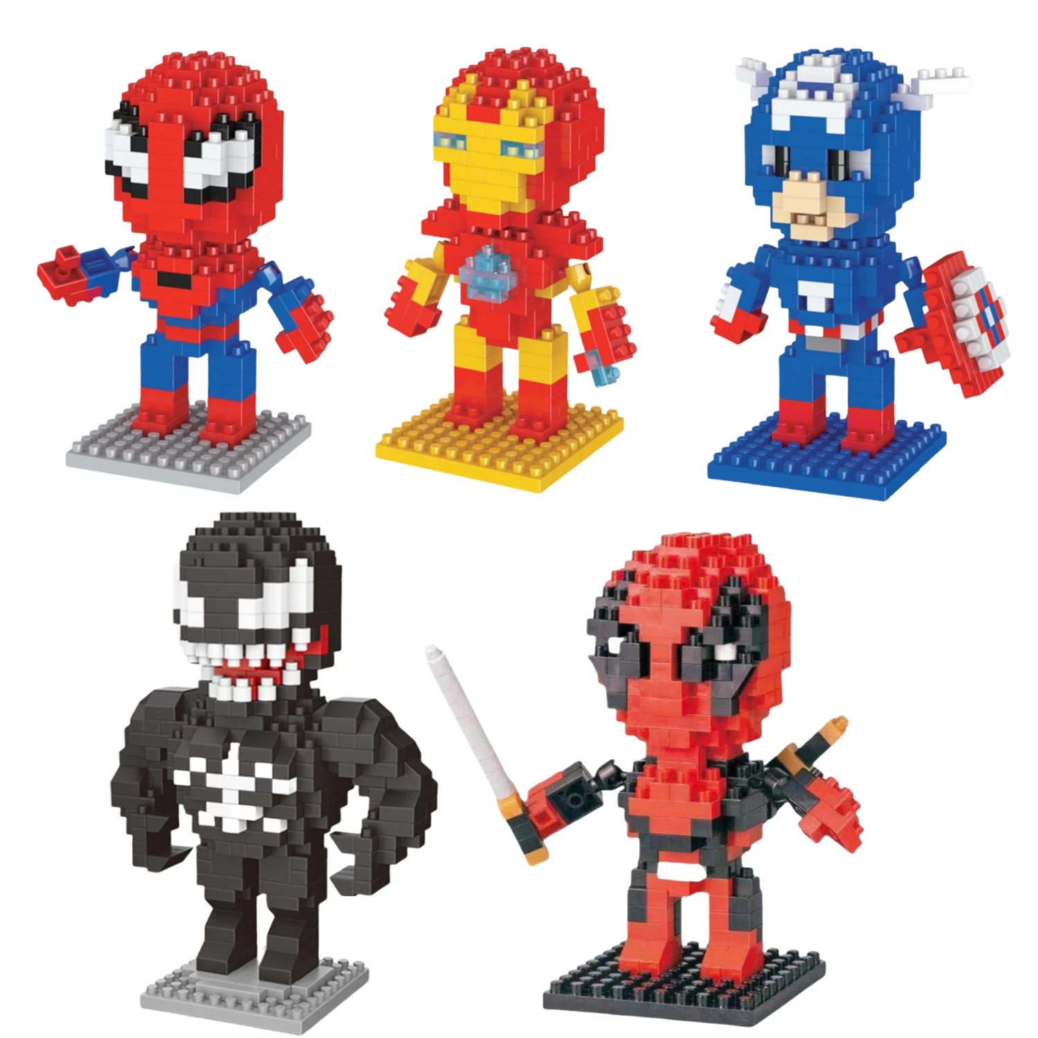 Juguete de Bloques de Construcción, Mini Adorno de Escritorio, Decoración de Habitación, Anime, Kawaii, Regalo de Vacaciones, Regalo de Cumpleaños, Regalo de Halloween