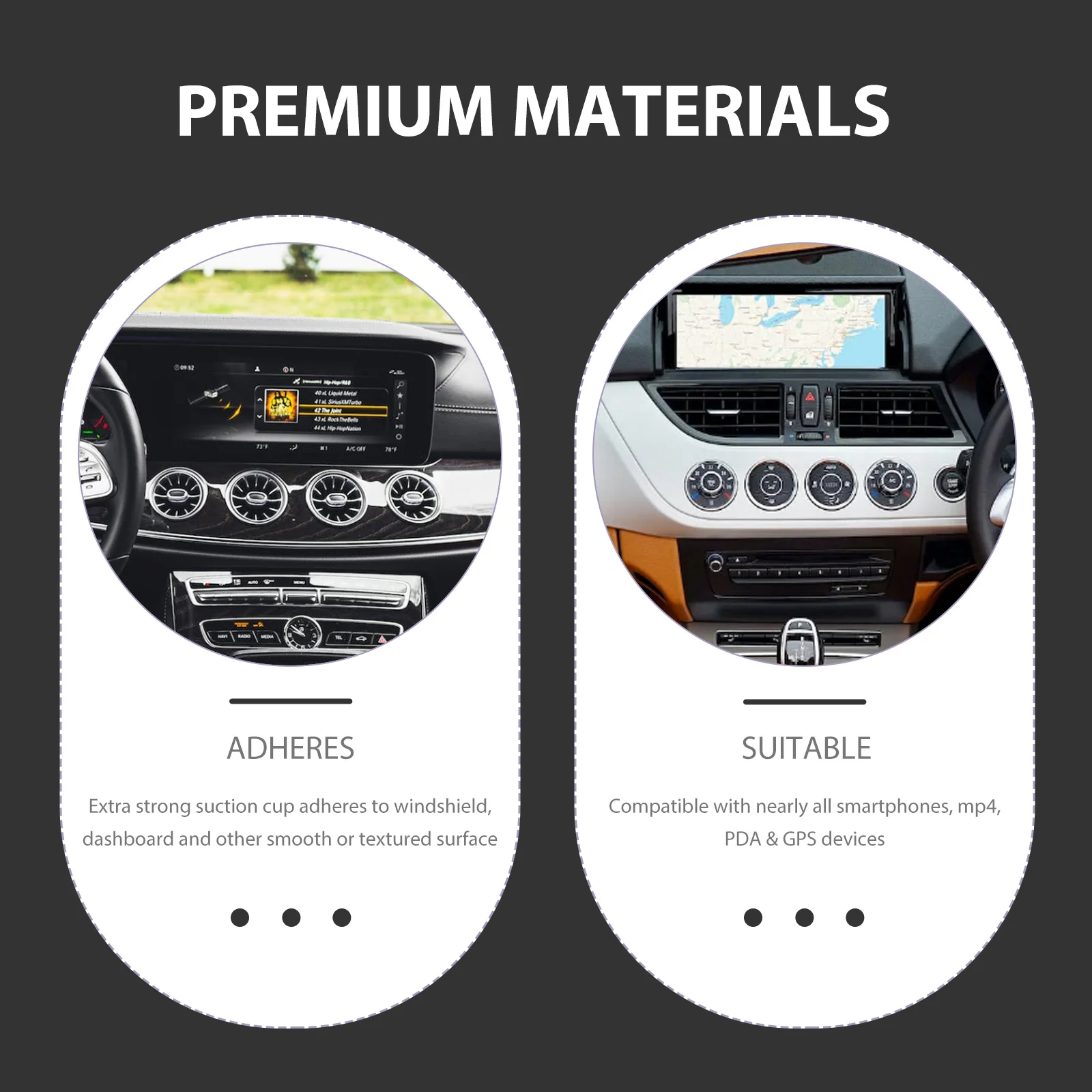 

Universal Car Phone Mount Holder Strong Suction Base Compatible with Smartphones GPS 360 Degree Rotation Windshield