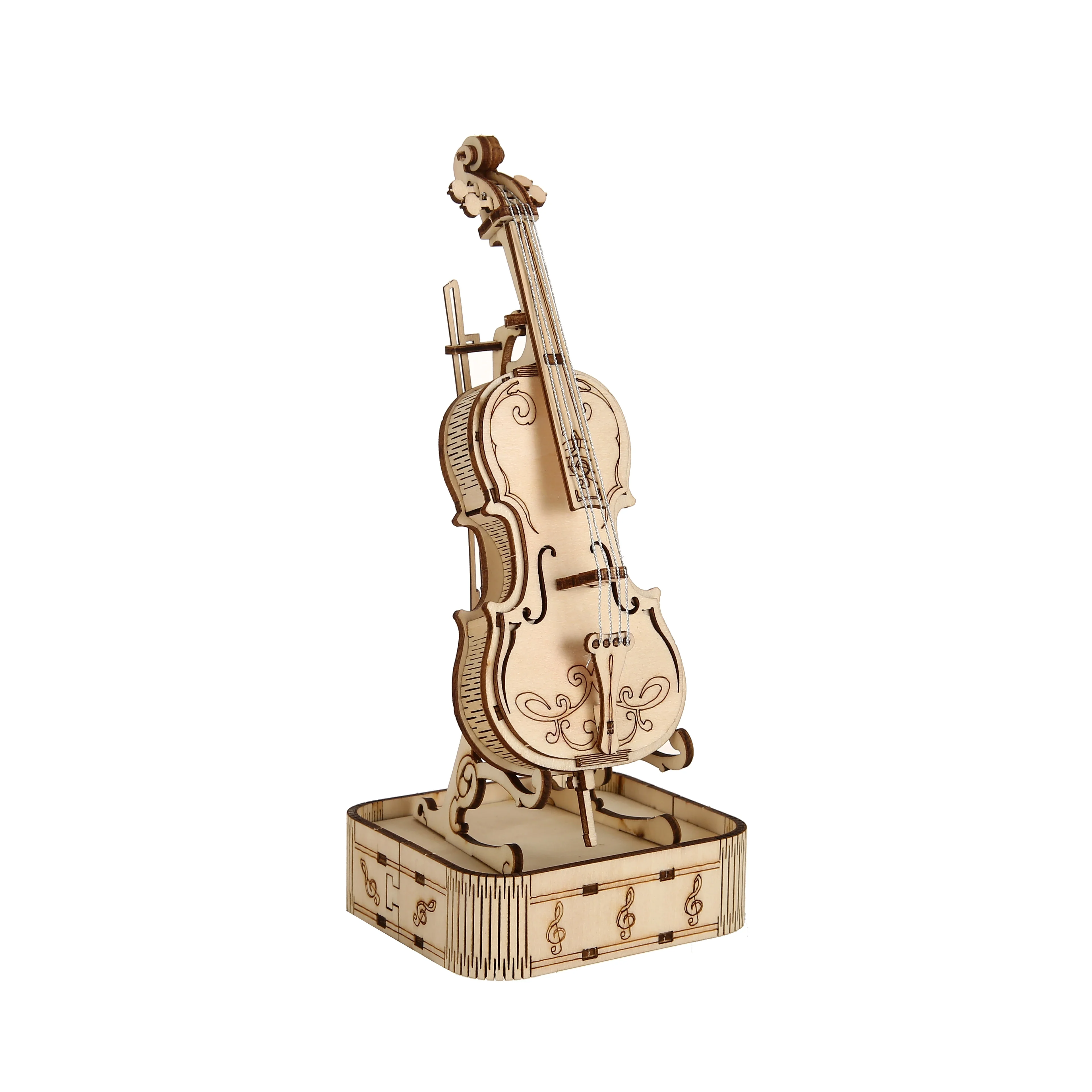 violin 3D Wooden Puzzle, Scale Model,DIY Model Kit, Handcraft Gift,Home Decoration,Mechanical Model Kit, Building Toy