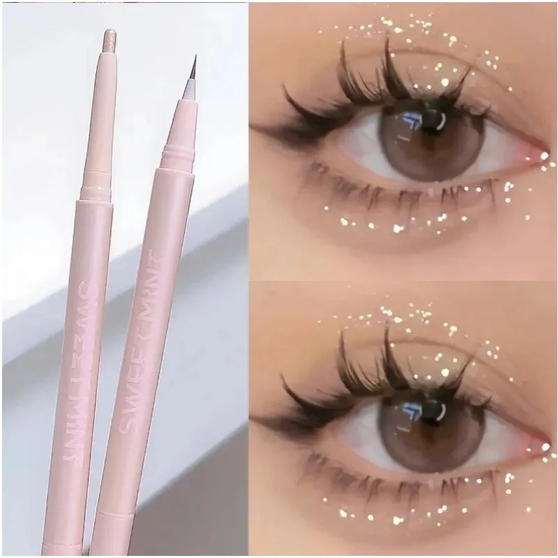 Stylo de maquillage surligneur à double extrémité, crayon à ver à soie couché, doublure de contour liquide nude, anciers éclaircissant pour les yeux, fille multifonctionnelle, nouveau