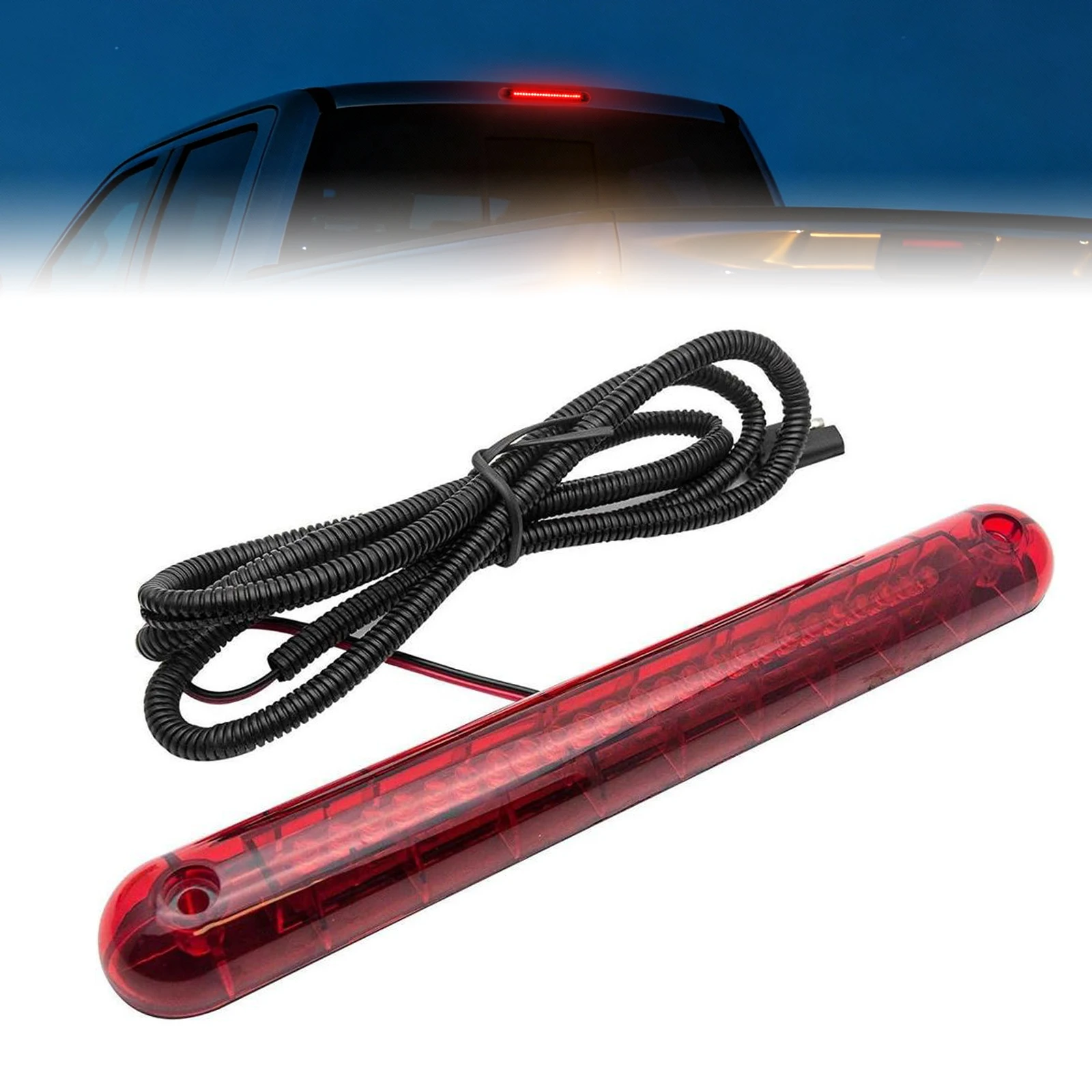 

24 LED Car 3rd Third Brake Light High Mount Stop Lamp Universal For 12V Car Warning Light Tail Light Red Light Auto Accessories