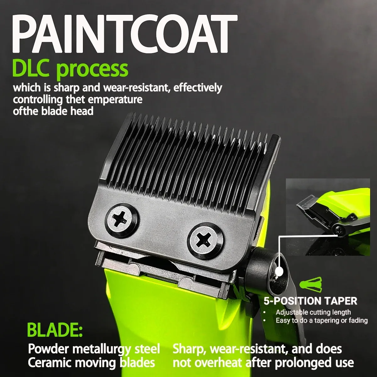 7200RPM Brushless Motor BRDCLIP Professional Hair Clipper DLC FADE Blade Charging Base Barber Electric Trimmer Salon Use view 4