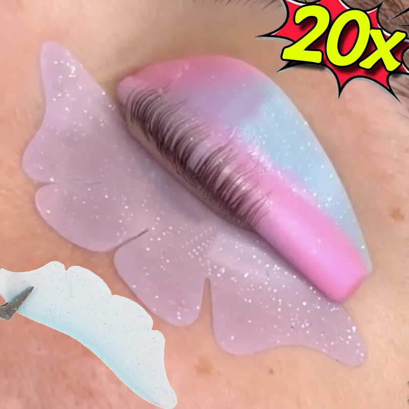 まつげカーラーリフティングパーマパッドシリコングリッターバタフライラッシュリフトパッド 3D 再利用可能なまつげメイクエクステンションカーラーアプリケーター