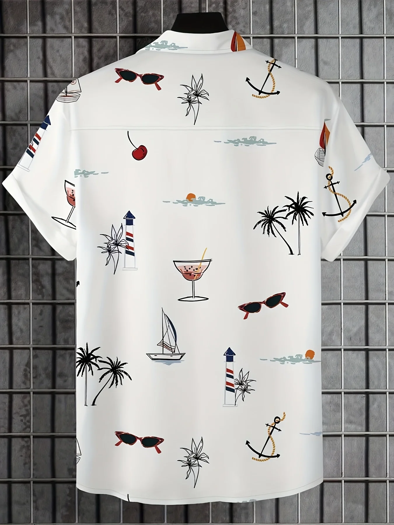 Men's Shirt - Digital 3D Printed Fashion Short-Sleeved Shirt with Hawaiian Style Plant Print Pattern, Suitable for Daily Wear