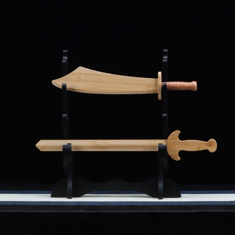 Fotografia 4: Espada de Madeira Sólida para Crianças, Treinamento de Artes Marciais e Prática de Performance, Ornamento de Mini Broadsword Curvo