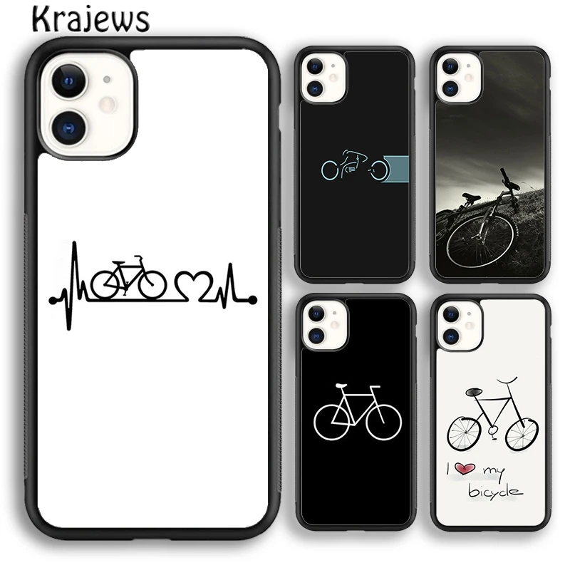 Krajews Beat heart BIKE CYCLING Sport Soft Phone Case For iPhone 16 15 SE2020 14 6 7 8 plus 11 12 13 pro max coque Fundas