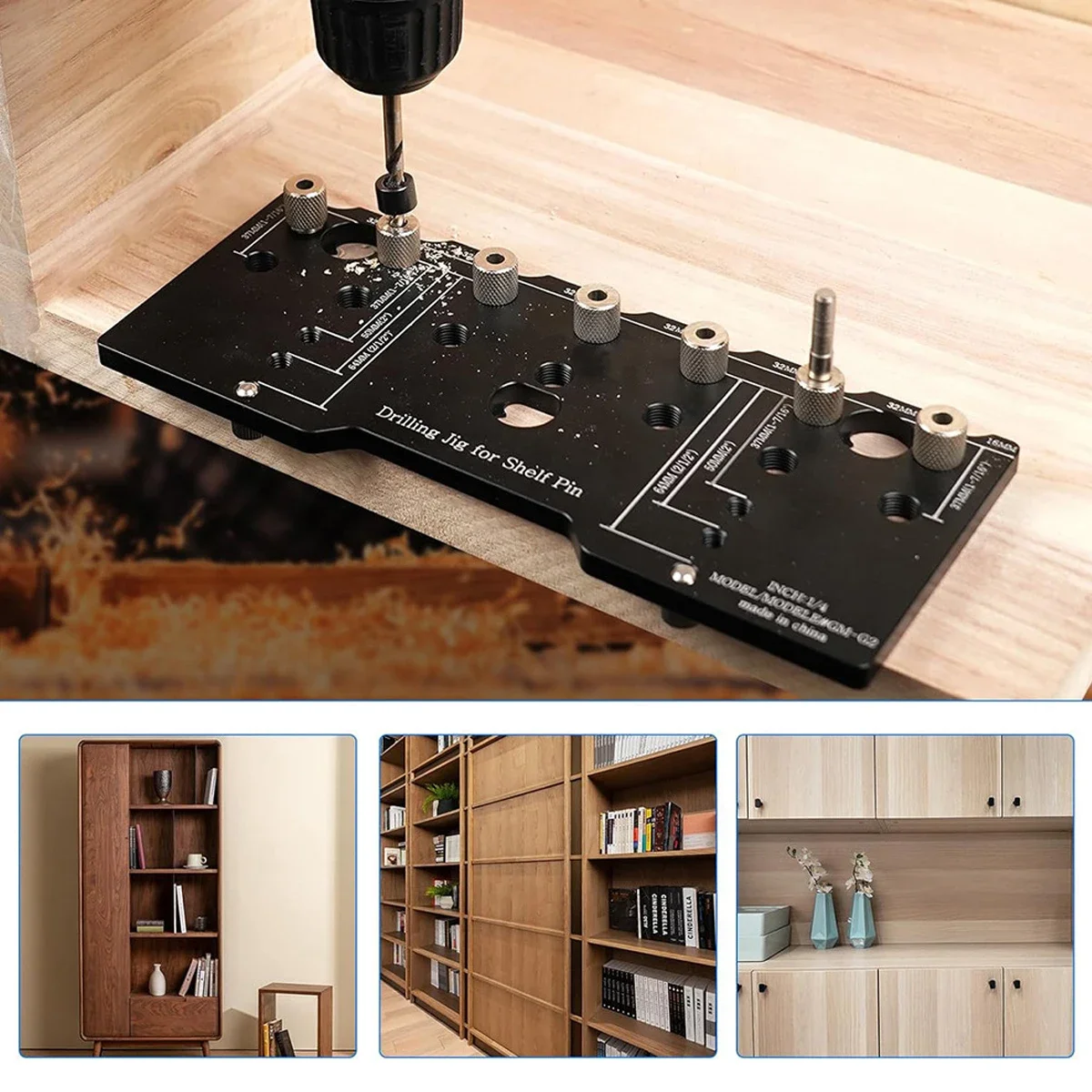 Imagem -06 - Liga de Alumínio Prateleira Pin Jig Perfuração Jig Broca Guia para Furos Retos Hardware Gabinete 4