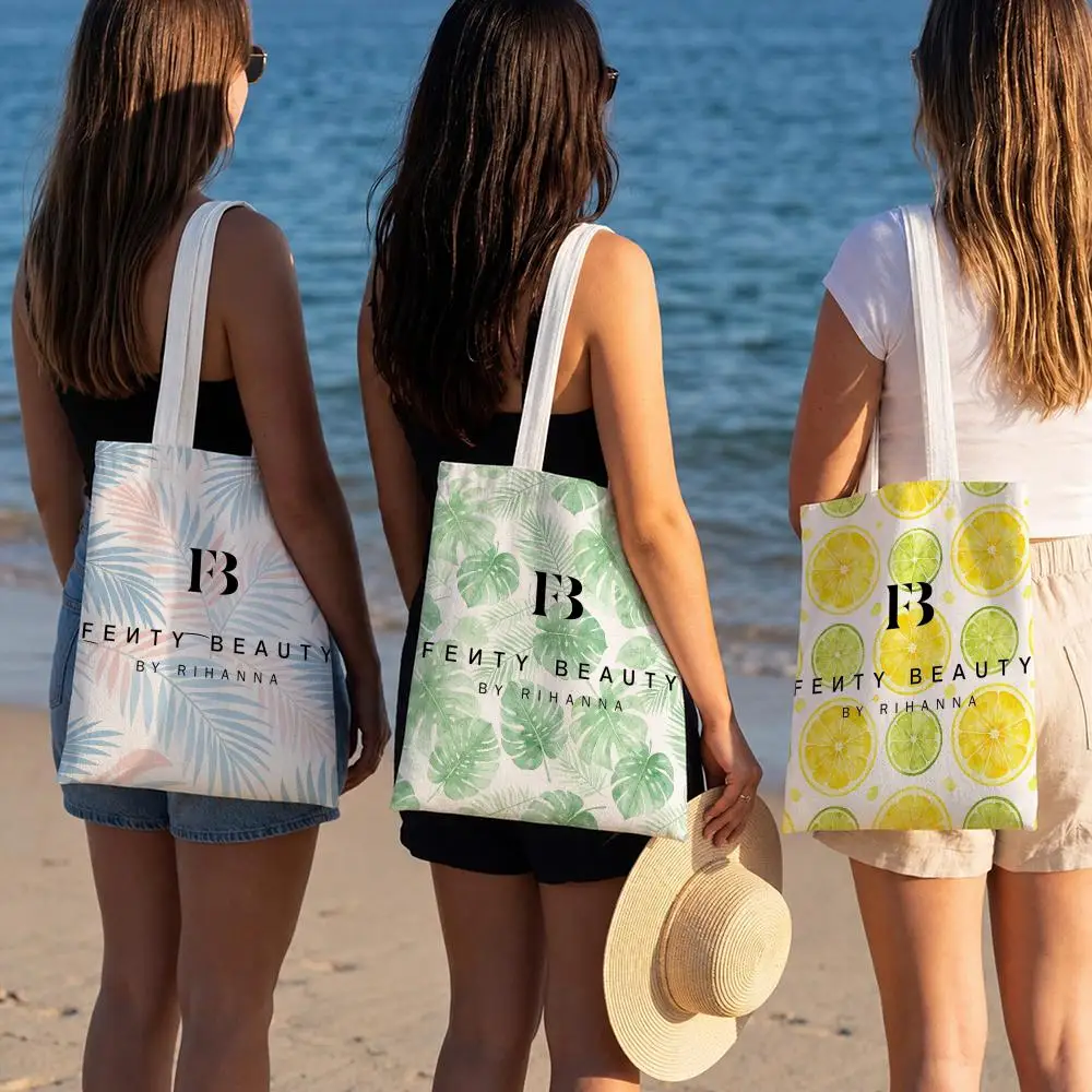 Designer Print Canvas Tote Bag beauty Fenty Beauty Storage Bags Trendy Fashion Pattern Streetwear Shoulder Bag Handbag