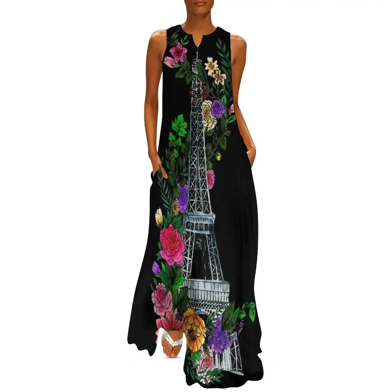 

Floral Eiffel Tower Long Dress Dresses summer dress woman 2025 trendy elegant party dresses for women 2025 Elegant gowns Dress