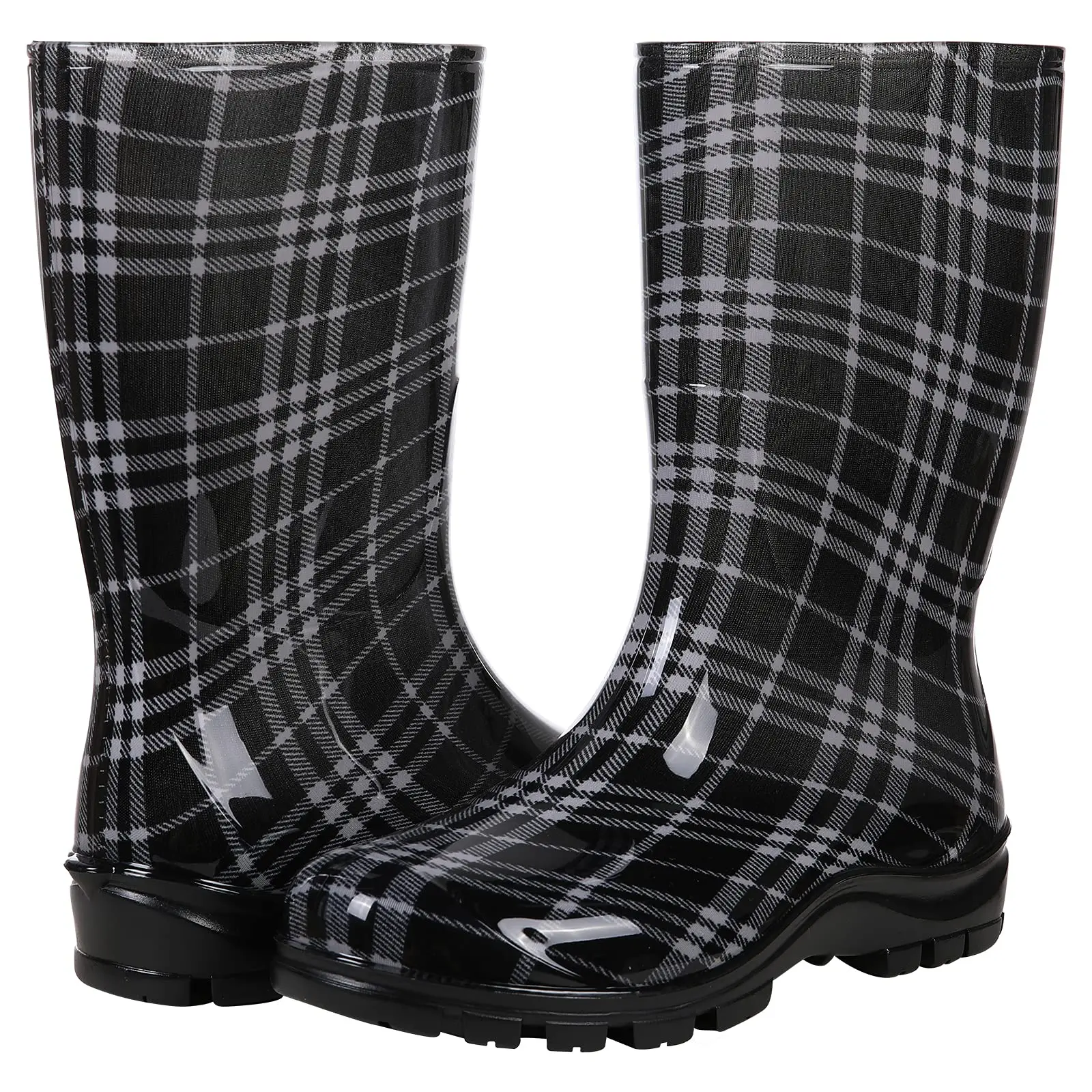 Kidmi Fashion Printed Women Rain Shoes Women's Mid Calf Rain Boots New Waterproof Garden Shoes Outdoor Anti-slip Rubber Boots