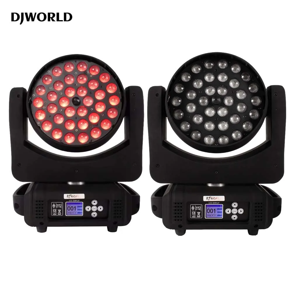 luzes led lavagem zoom rgbwa mais uv movendo a cabeca iluminacao para profissional dj bar discoteca festa palco efeito luz controle de som 36x18w 01