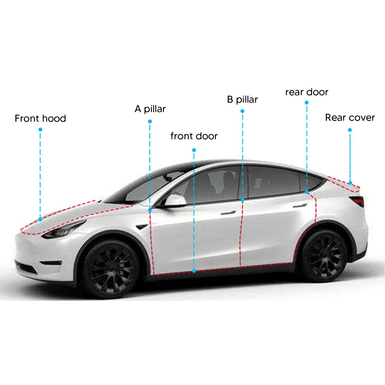 Car Door Seal Kit Wind Noise Reduction Flexible A B Pillar Seal Strip Replacement For Telsa Model 3 Y