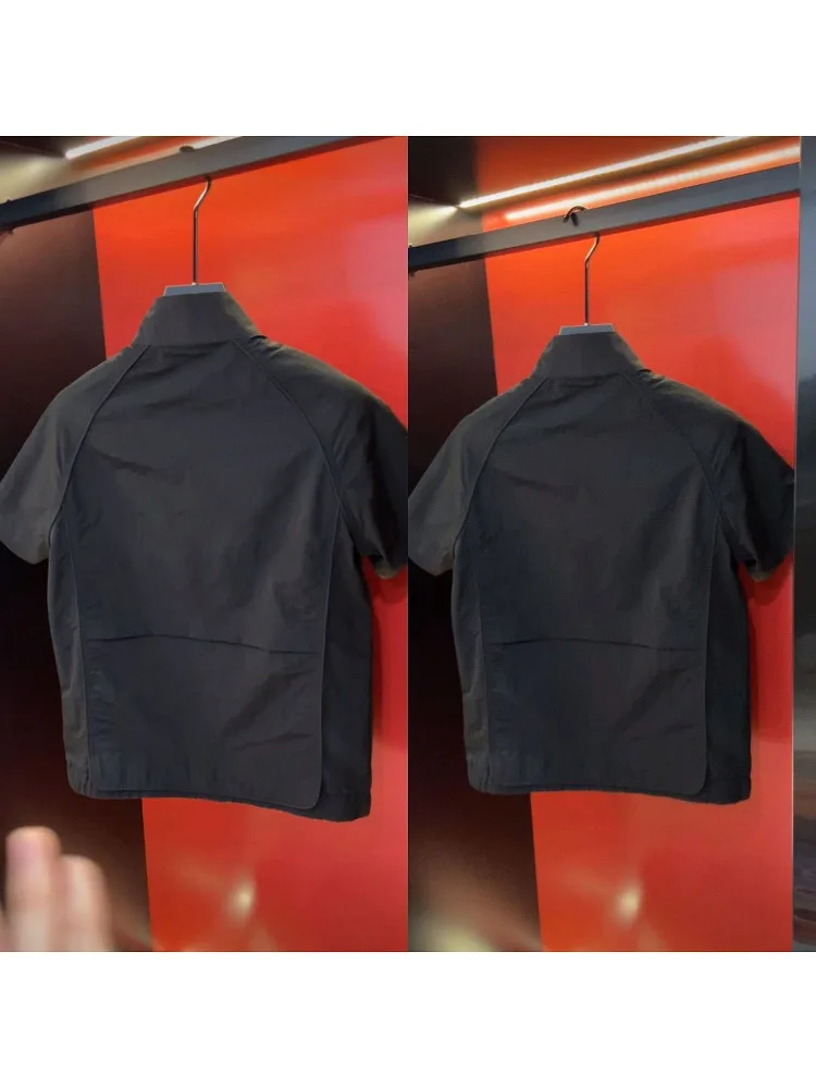 

Высококачественная летняя модная мужская спортивная одежда с воротником-стойкой на молнии, повседневная модная рабочая одежда, функциональная свободная посадка