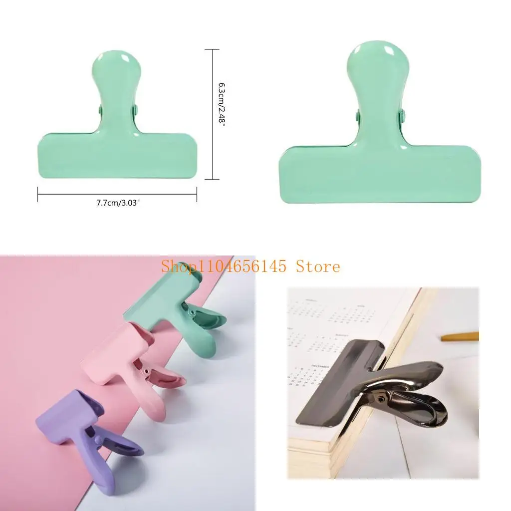 

Large Bull Clip Stainless Steel Paper Clamp Colorful Hinge Clips File Clip Office Supplies for Receipt Document Food Bag