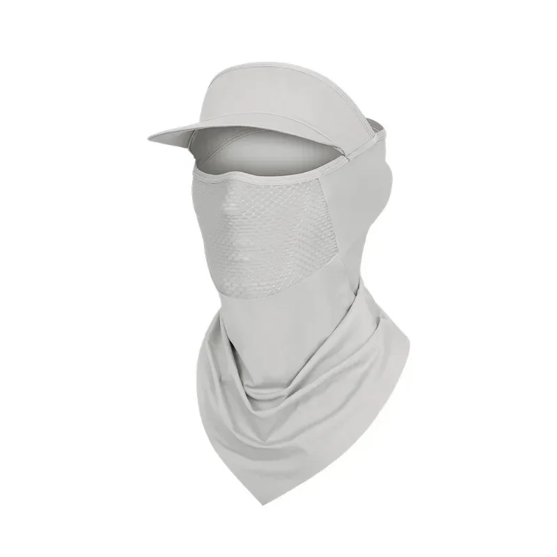 Summer New Ice Silk Sunscreen Mask Women's Outdoor Sports Full Face Visor Breathable Cycling Neck Towel Men's