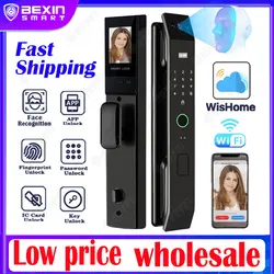 WISHome-3D Face Recognition Smart Door Lock, Desbloqueio Digital, Impressão Digital, Cartão Chave, NFC, Desbloquear App