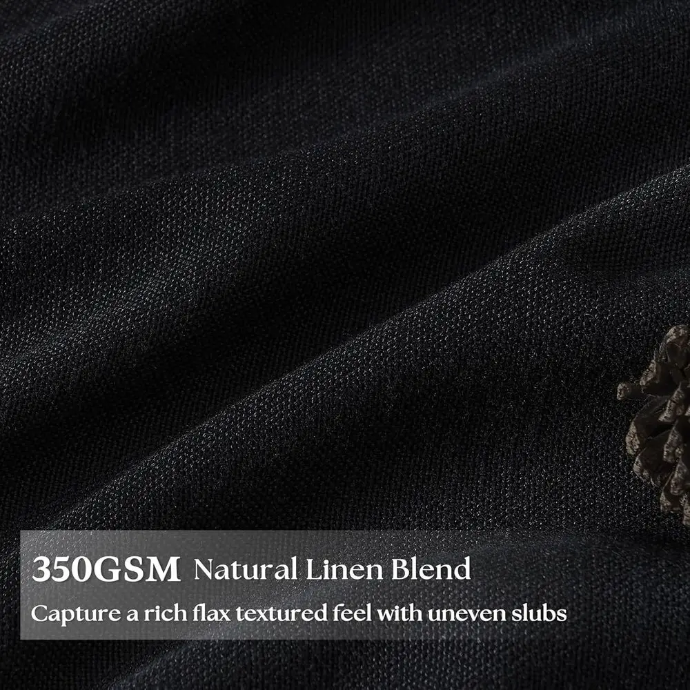 ผ้าม่านลินินจีบยาว 120 นิ้ว พร้อมห่วงจีบแบบ Pinch Pleat สำหรับห้องนั่งเล่นและห้องรับประทานอาหาร ป้องกันแสง ผ้าม่านสไตล์โบโฮแบบยาวพิเศษ