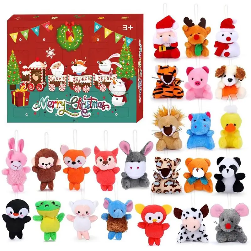 

Christmas Advent Calendar 24 Days Plush Doll Keychains Countdown Calendar Bag Pendants New Year Christmas Gifts for Kids Adults