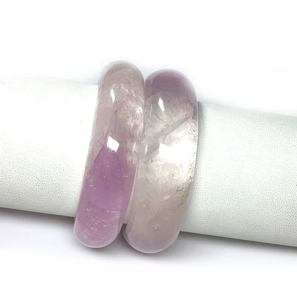 Veemake Natural Kunzite Bangles Women's Fine Jewelry for Woman Lady Wedding Party Gift Charms