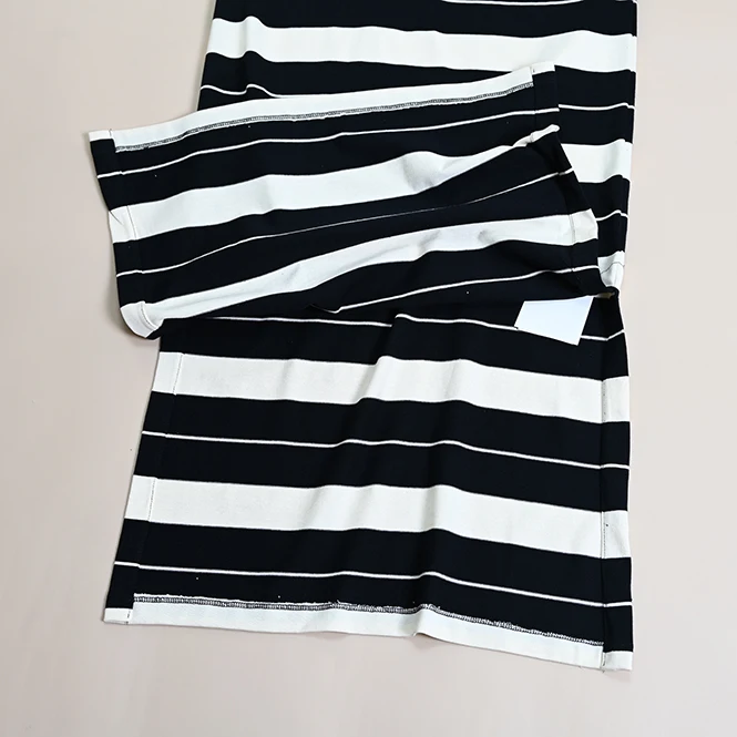 T-shirt mi-long en coton, nouvelle Version Stand, ort Sve, rayé Dr Commute, taille ample, jupe trapèze, été