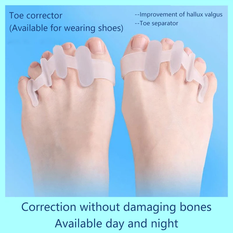زوج واحد من فاصل أصابع القدم، مادة مصحح الورم المناسبة، فواصل فرد الجل الناعم