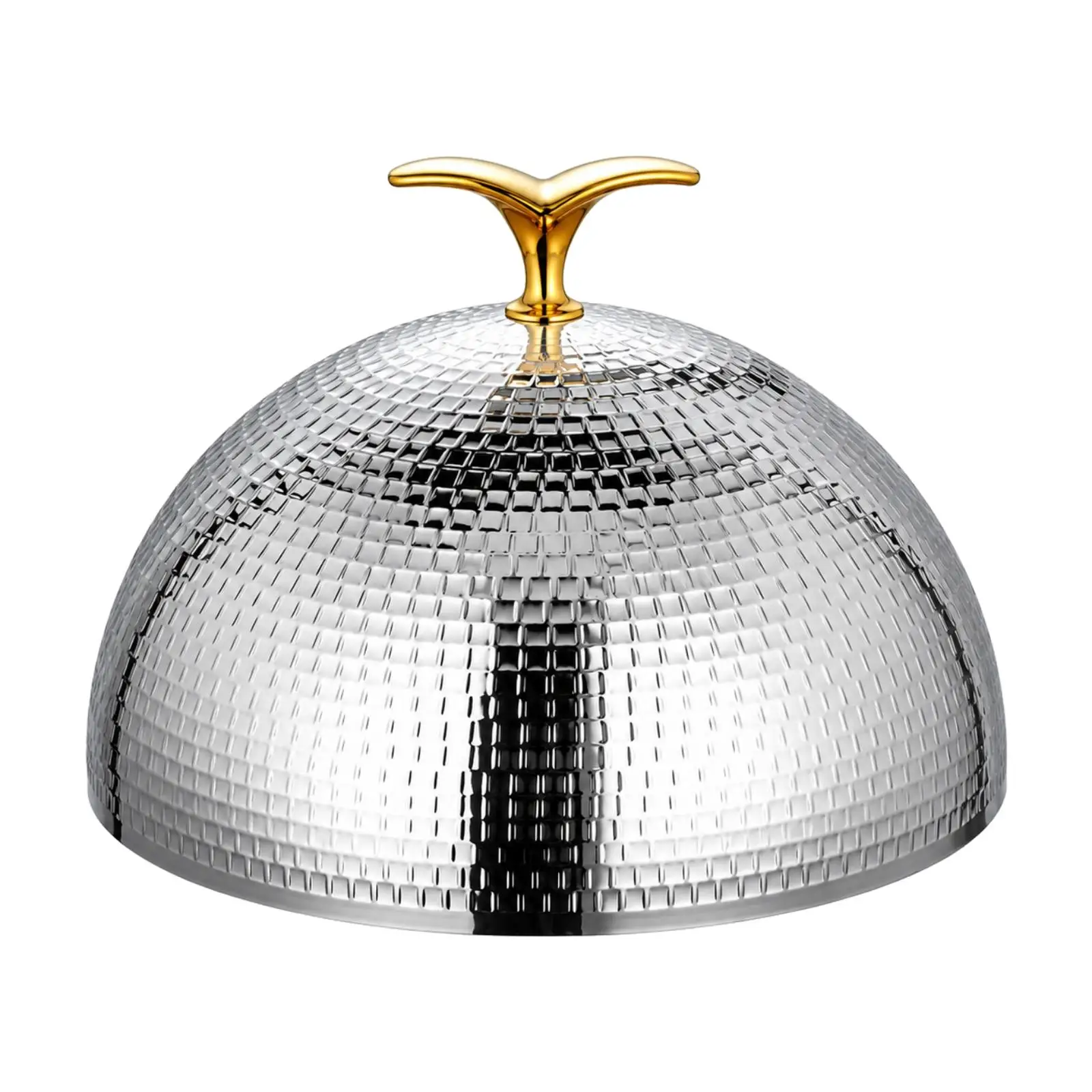 Hammered Grid Pan Lid Stainless Steel Dish Cover for Food Display with Wear Resistant Surface for Catering Stand