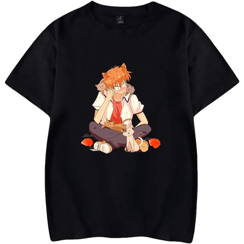 Fruits Basket Shirt Vintage Washed Unisex Oversized Anime Streetwear Soft Cotton Short Sleeve Tee Gift Clothing Tops Hot Sale