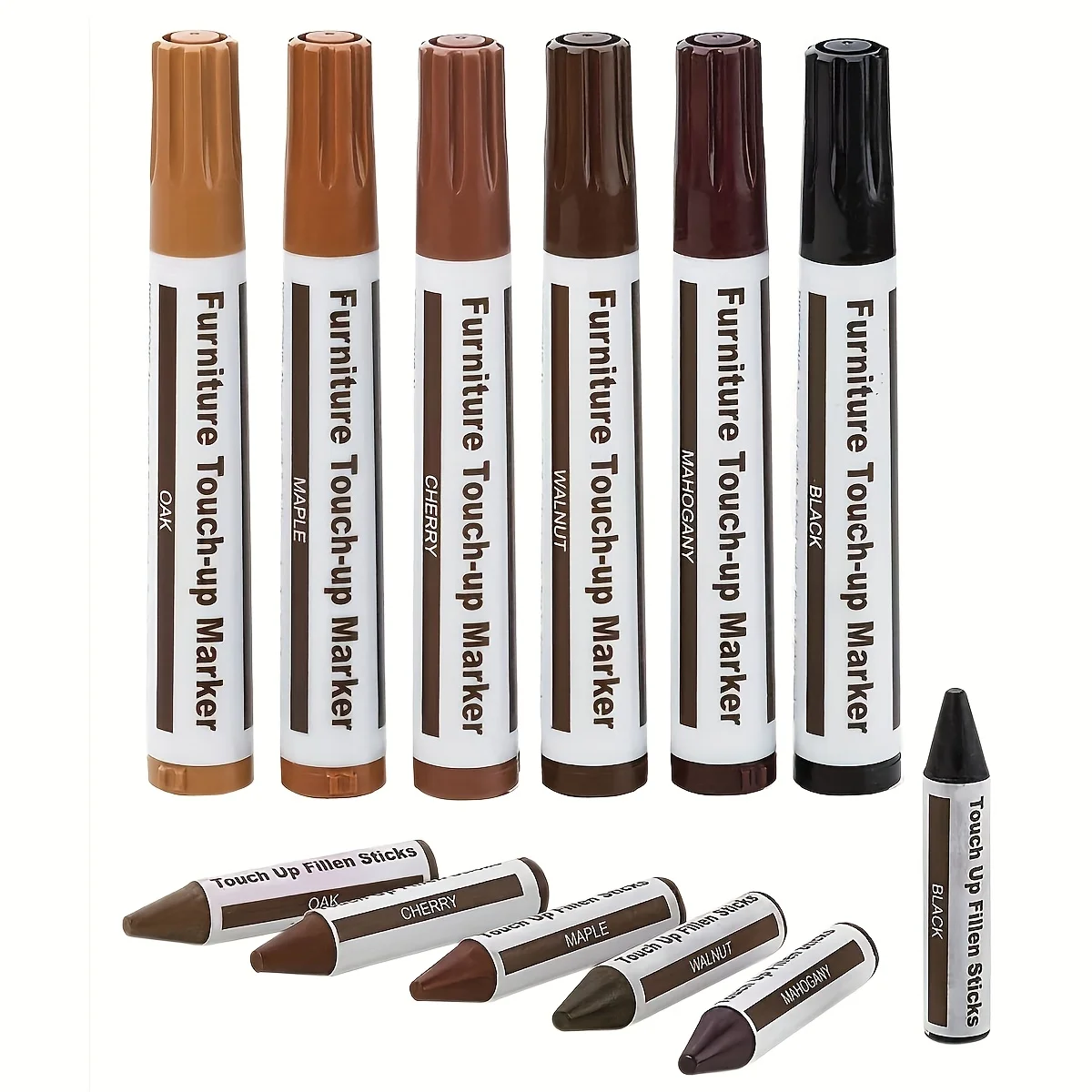 

12pcs Furniture Repair Pen Markers Remover Wood Scratches Restore Kit Scratch Filler Paint Wooden Cabinet Floors Tables Tool
