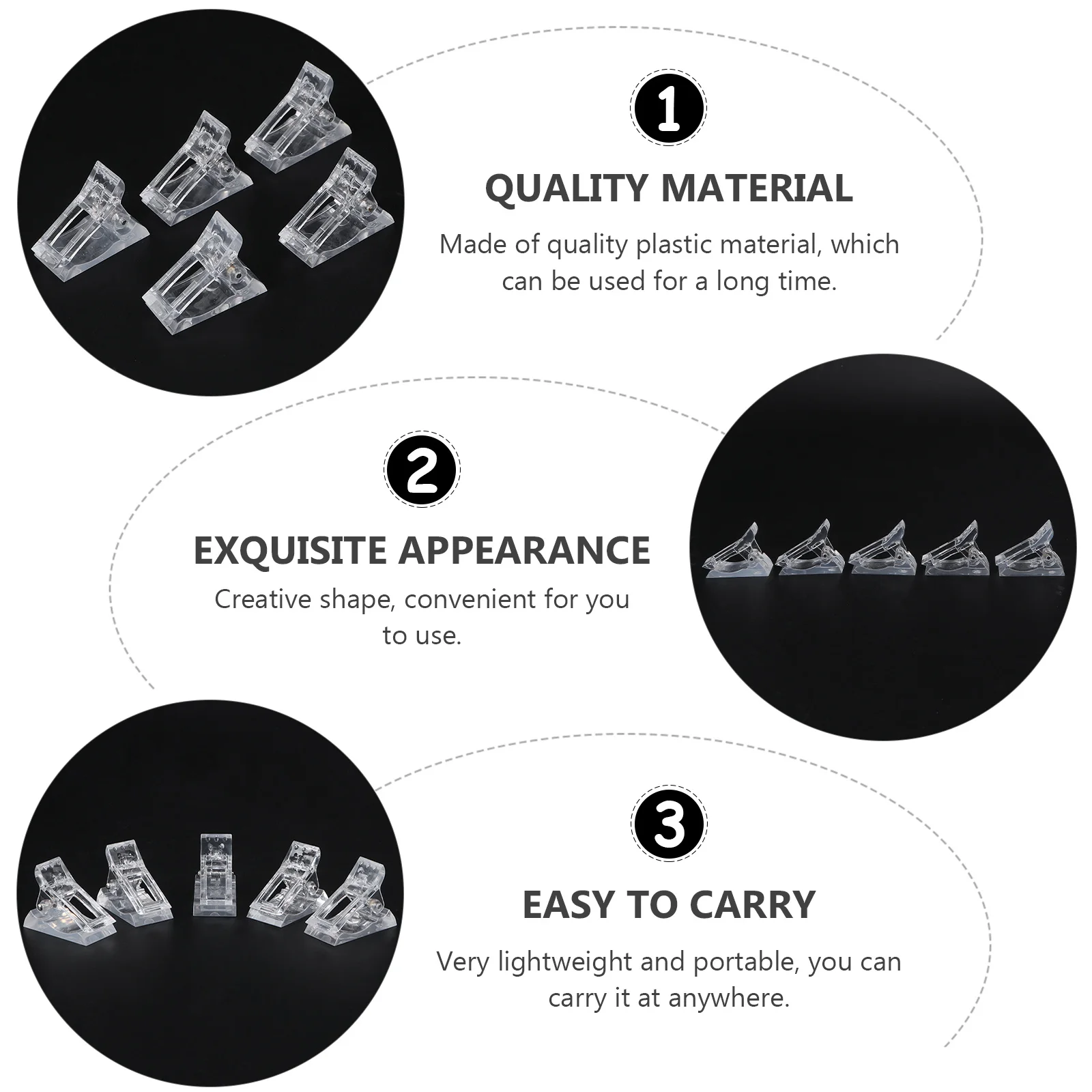 10 قطع من مشابك تثبيت الأظافر البلاستيكية الفاخرة، شكل إبداعي لإزالة طلاء الأظافر، هدية عملية محمولة وخفيفة الوزن