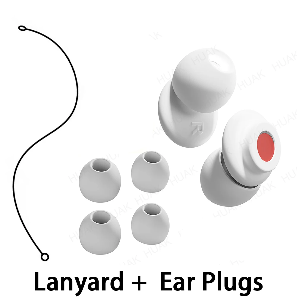 1Set Soft Reusable Silicone Ear Plugs with Lanyard for Sleeping Swimming & Motorbike Soundproof Ear Buds with Silicone Strap