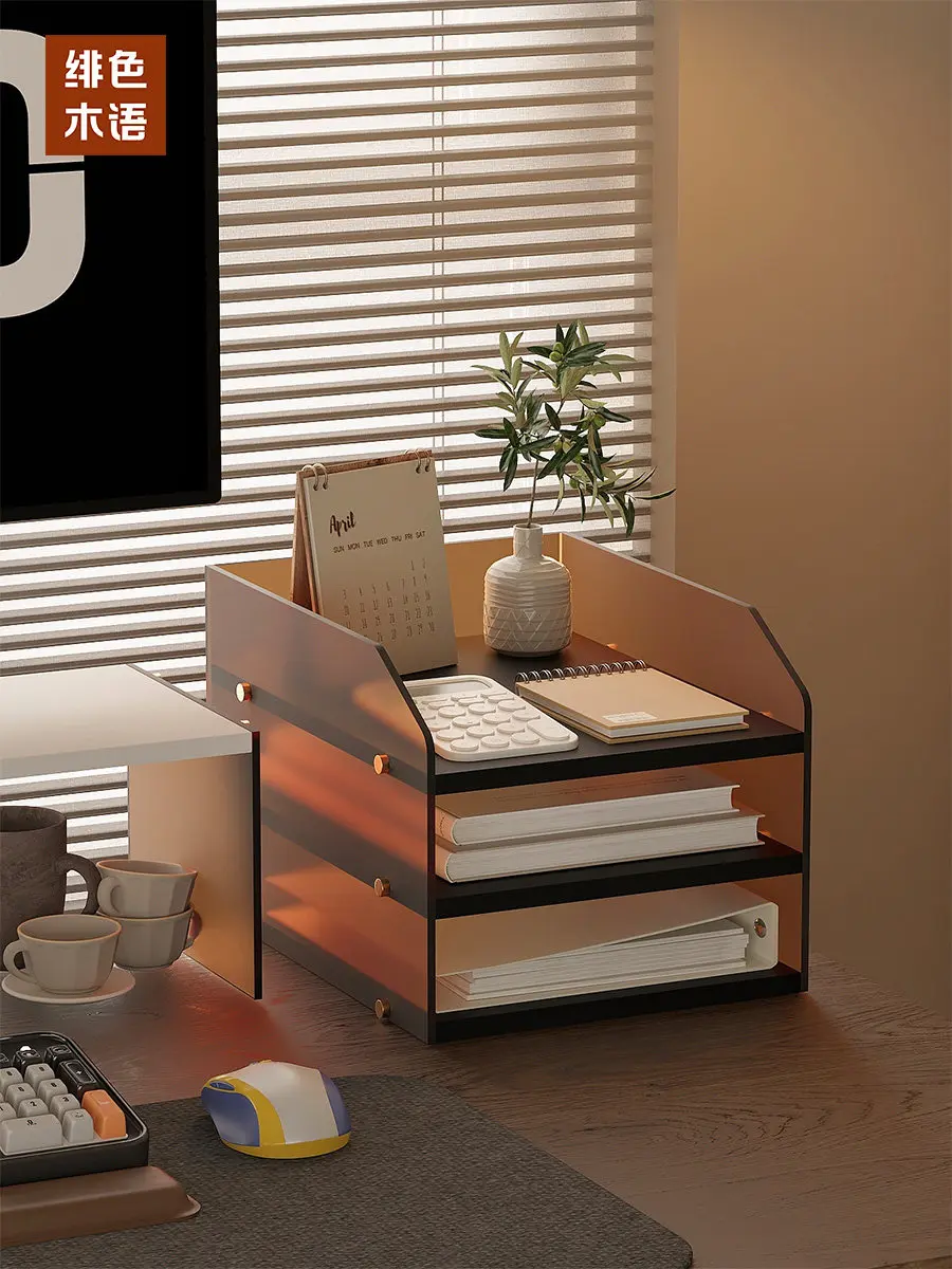 File rack, file storage rack, desktop shelf, desk countertop, bookshelf, book finishing, workstation storage artifact