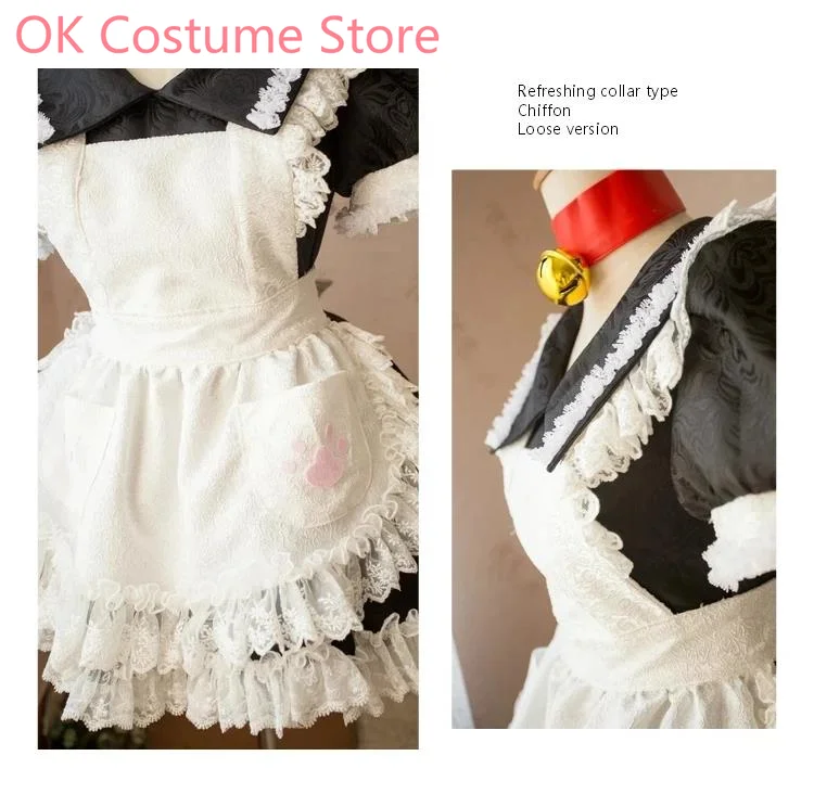 Anime Fate Grand Order FGO Tamamo no Mae Maid Outfit Lolita Dress Uniform Cosplay Costume Halloween Carnival Party Outfit